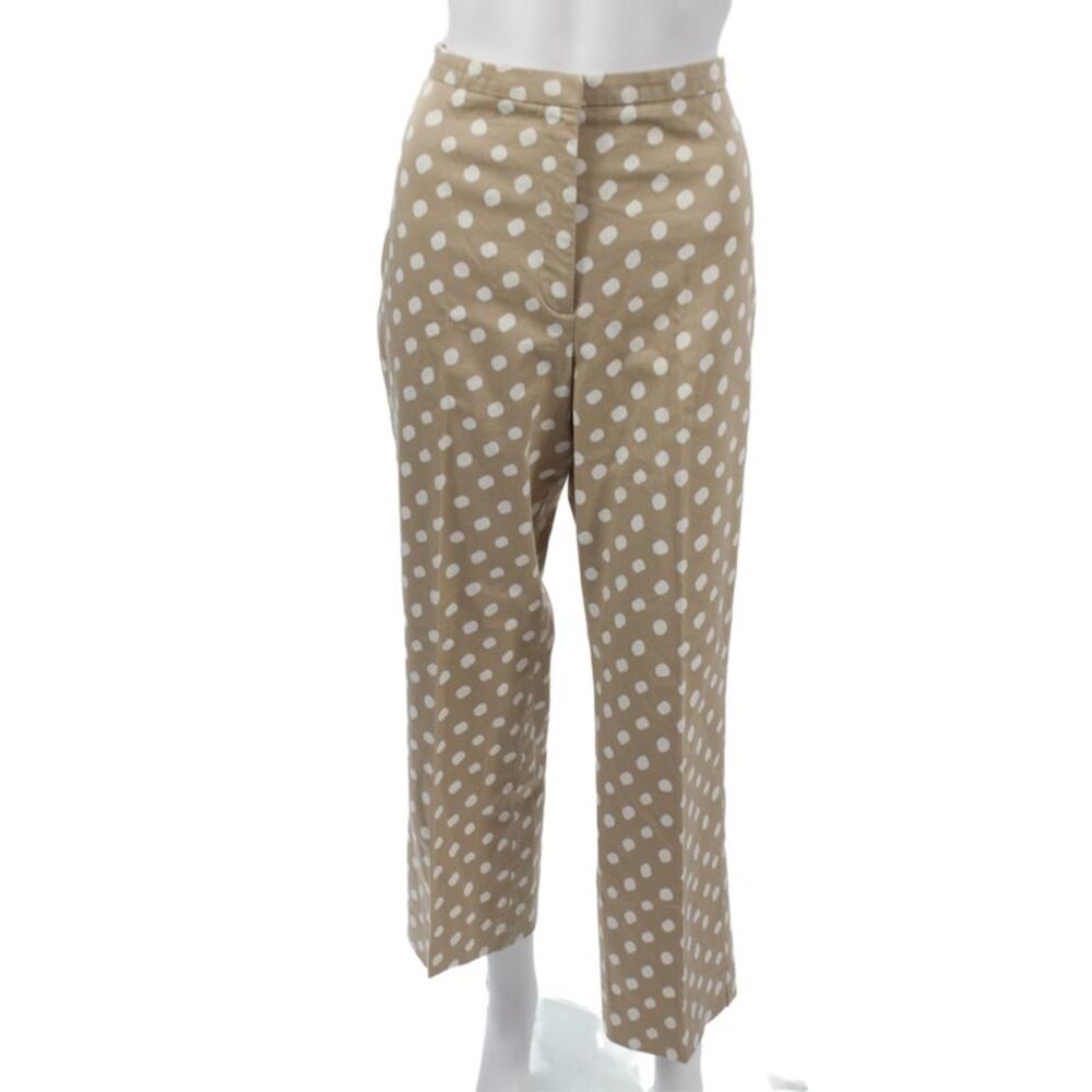 Cambio Womens Cropped Polka Dot Beige Pants Size 14